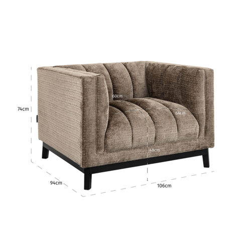 Fauteuil Beaudy Chenille - Stone - Afbeelding 5