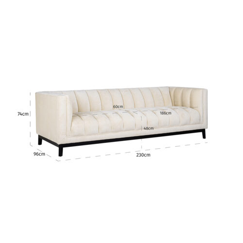 Bank Beaudy  Chenille - Wit - Afbeelding 5