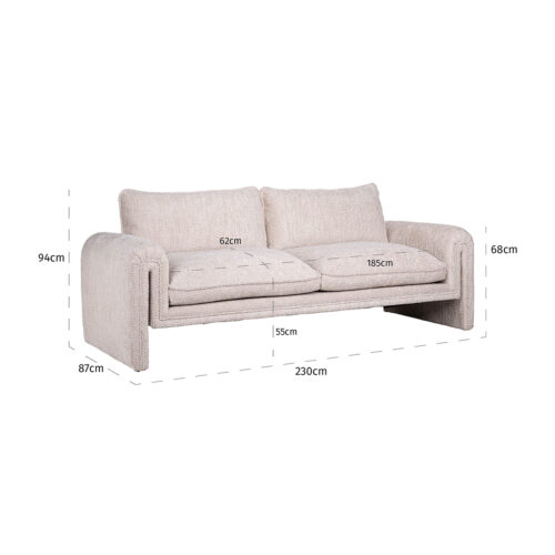 Bank Sandro Chenille - Creme - Afbeelding 5