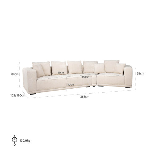 4-zits Bank Lusso Chenille - Beige - Afbeelding 5