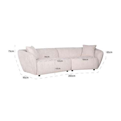 Bank Armand Chenille - Crème - Afbeelding 5