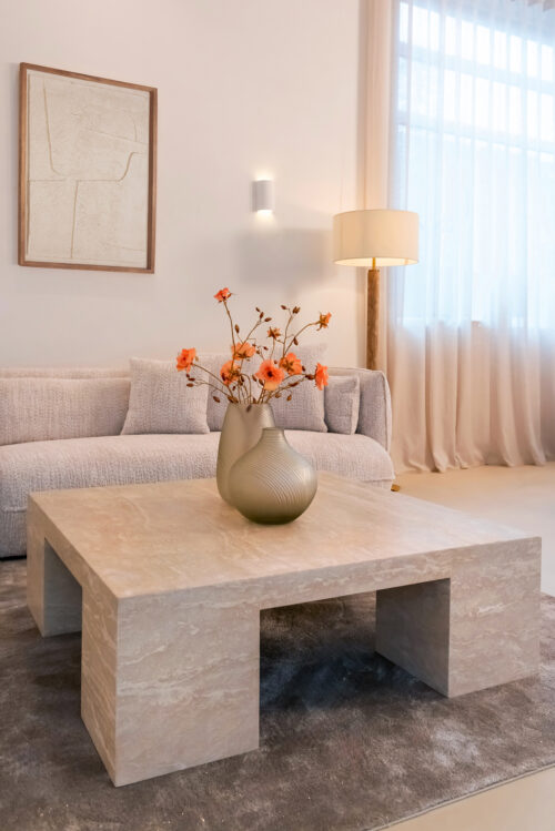Vierkante Salontafel Biltmore Travertin 110 x 110 cm - Beige - Afbeelding 6