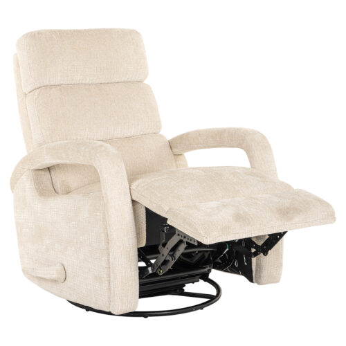 Verstelbare Draaifauteuil Denvi Chenille - Beige - Afbeelding 11