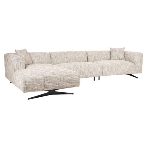 3-zits Loungebank Hoxton Links Chenille - Naturel