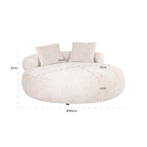 Daybed Tivola Chenille, kleur Crème - Afbeelding 5