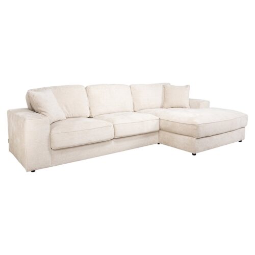 2,5-zits Loungebank Santos Rechts Chenille - Beige