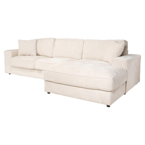 2,5-zits Loungebank Santos Rechts Chenille - Beige - Afbeelding 8