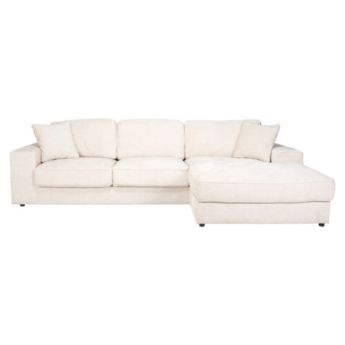 2,5-zits Loungebank Santos Rechts Chenille - Beige - Afbeelding 4