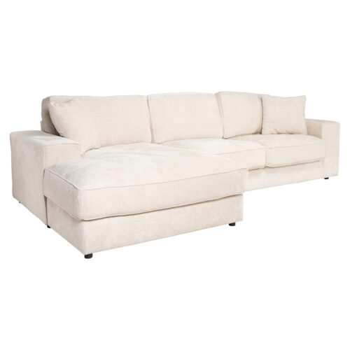 2,5-zits Loungebank Santos Links Chenille - Beige - Afbeelding 8