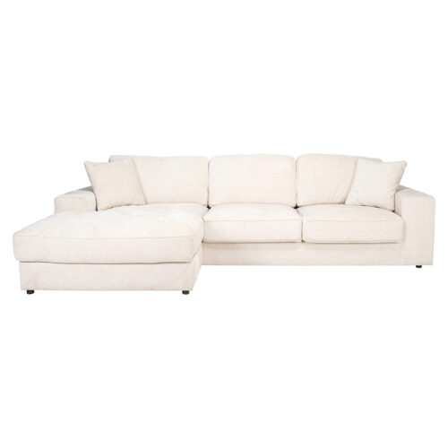 2,5-zits Loungebank Santos Links Chenille - Beige - Afbeelding 4