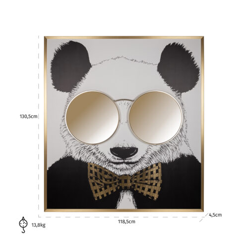 Wall Art Shiny Panda 130 x 118cm - Afbeelding 3