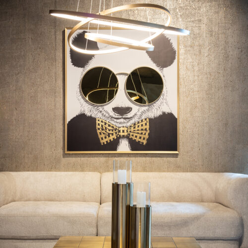 Wall Art Shiny Panda 130 x 118cm - Afbeelding 4