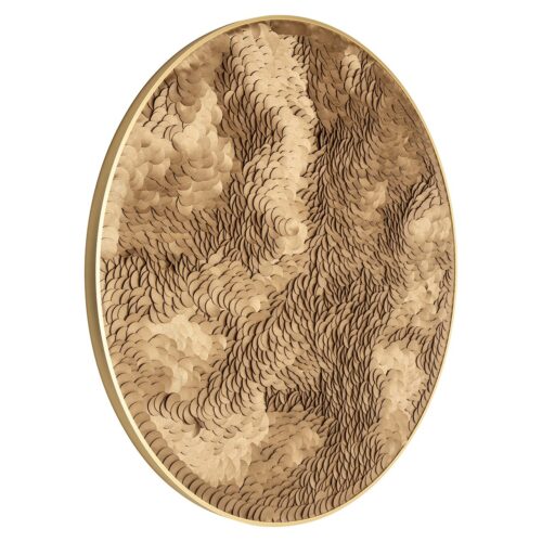 Ronde Wall Art Bloom Ø110cm kleur Goud - Afbeelding 2