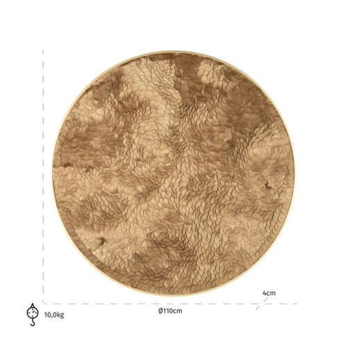 Ronde Wall Art Bloom Ø110cm kleur Goud - Afbeelding 3