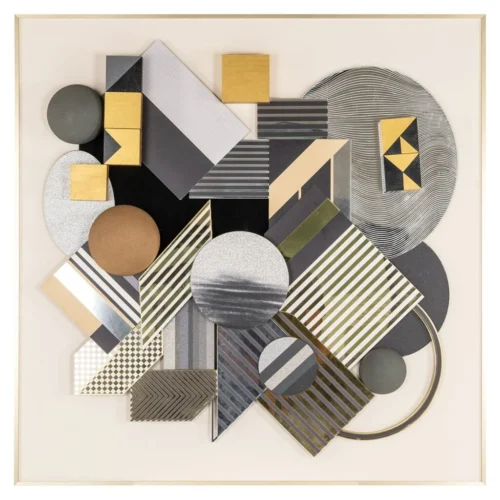 Wall art 3D block (Black/gold)