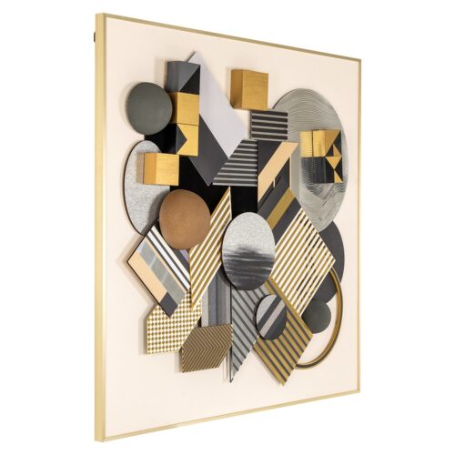 Wall art 3D block (Black/gold) - Afbeelding 2
