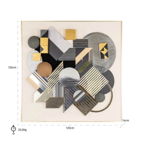 Wall art 3D block (Black/gold) - Afbeelding 3