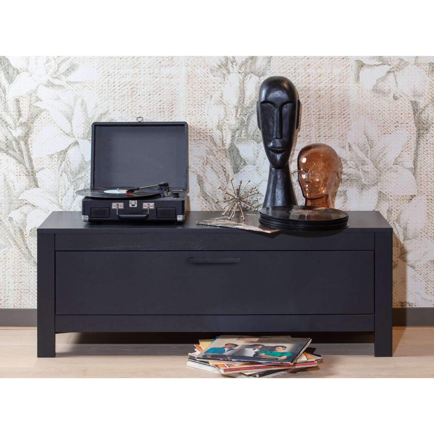 TV-meubel Bonk Grenen 120cm - Zwart - Afbeelding 2