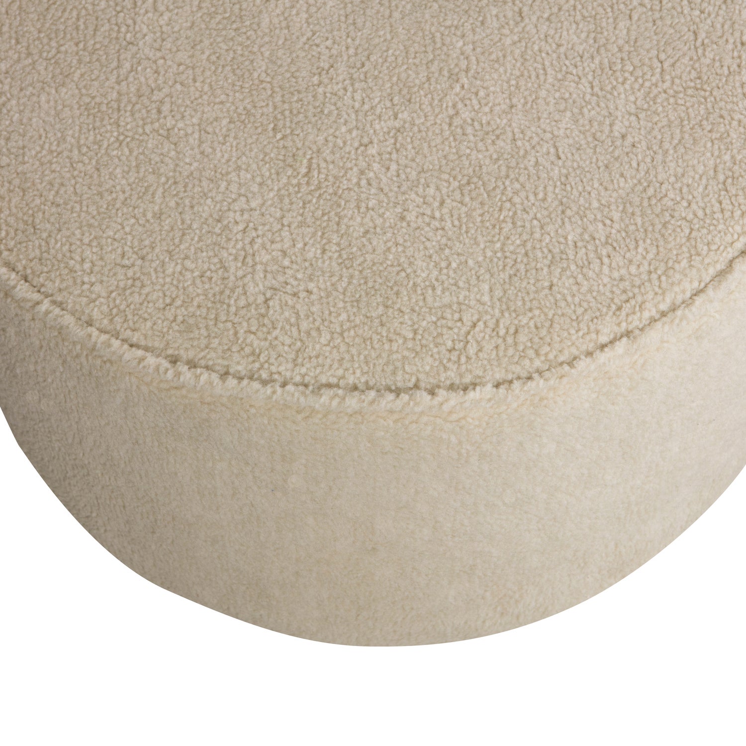Poef Sara Laag Teddy Off White 36xO60 - Afbeelding 4