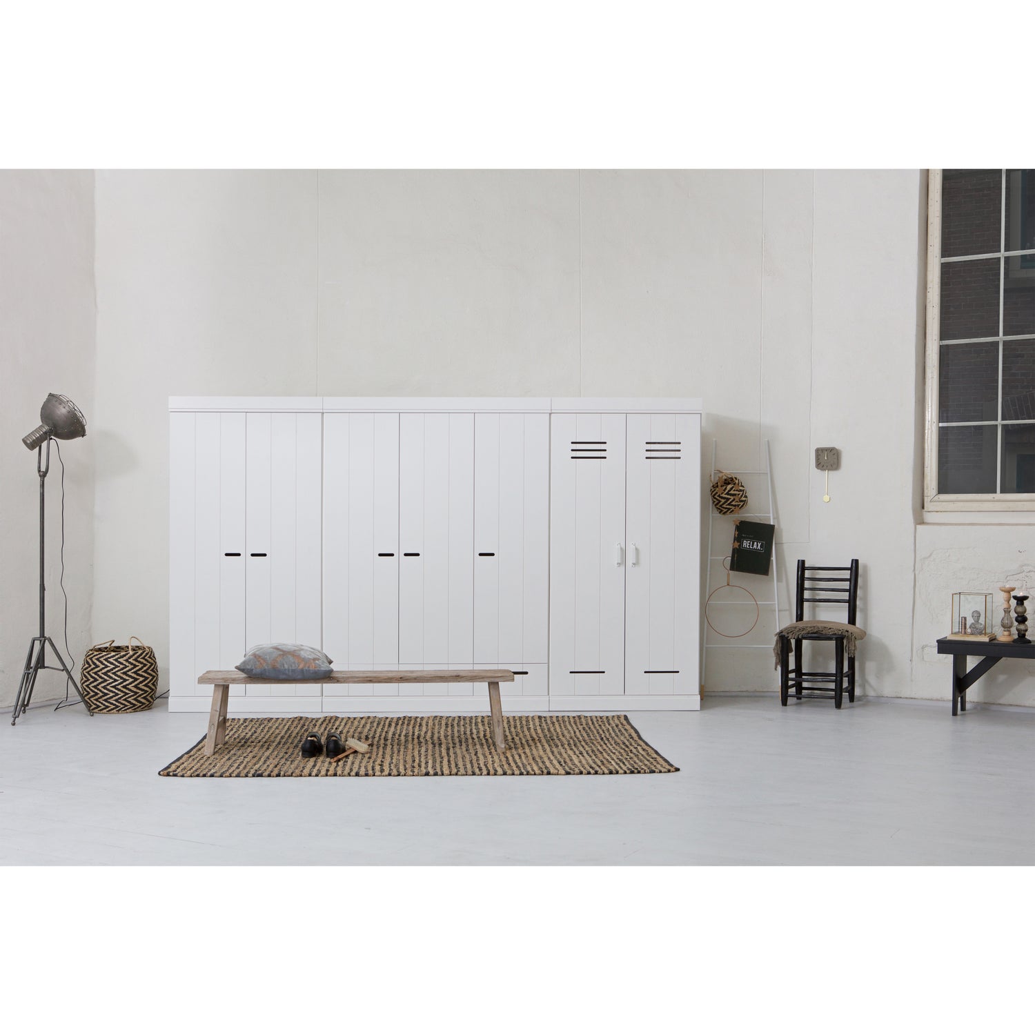 Kledingkast Connect 195 x 94cm, 2 deuren, kleur Wit - Afbeelding 2