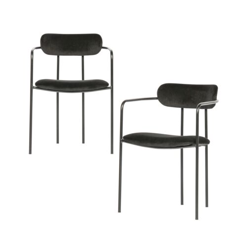Eetkamerstoel Ivy Velvet - Zwart - Afbeelding 8