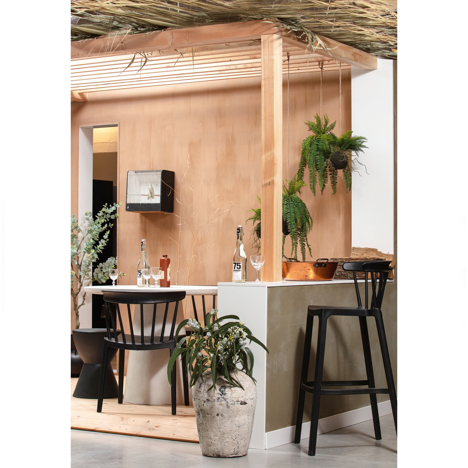 Ronde Eettafel Damon Betonlook Ø100cm - Wit - Afbeelding 3