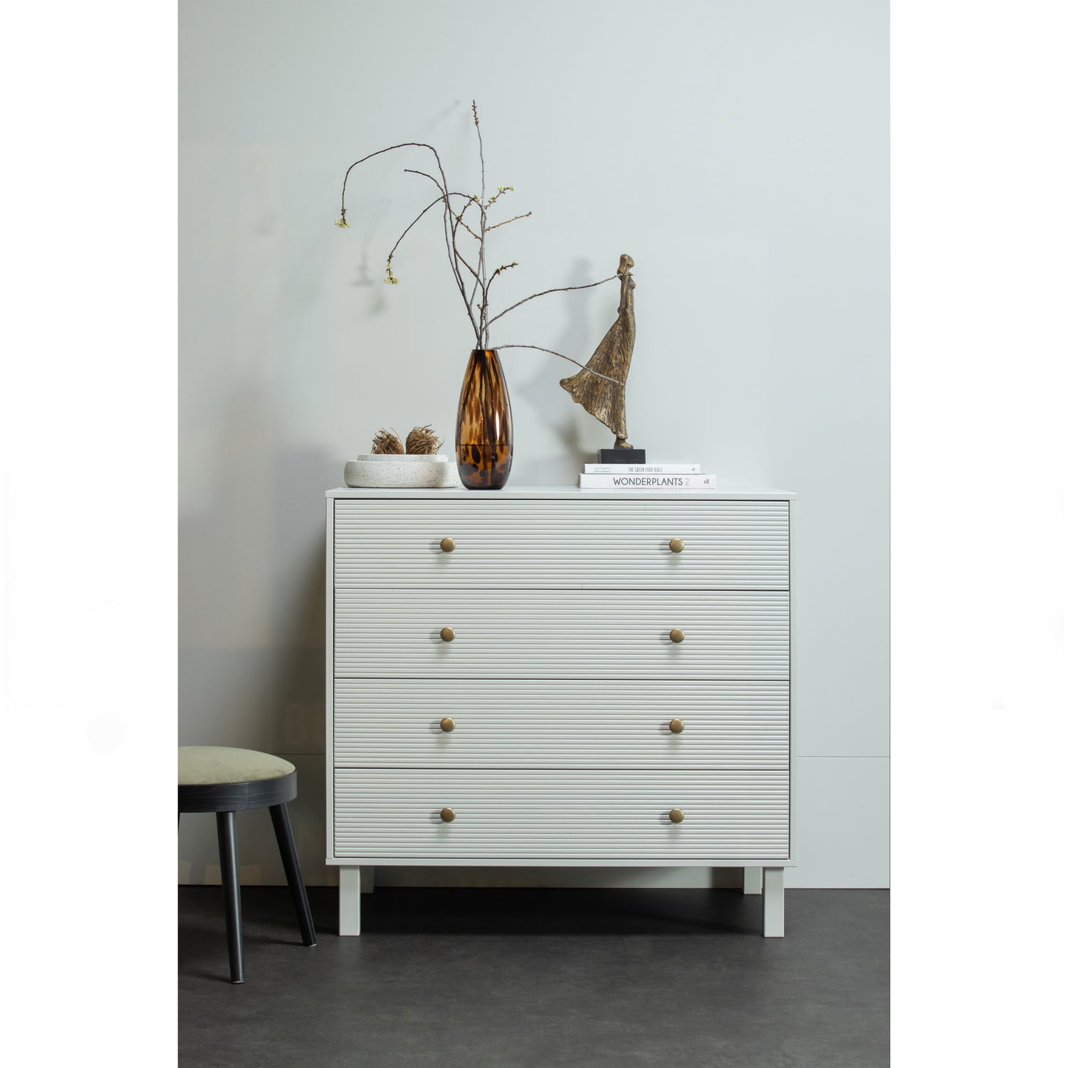 Ladekast/Commode Madu 91 x 94cm, kleur Wolkengrijs - Afbeelding 2