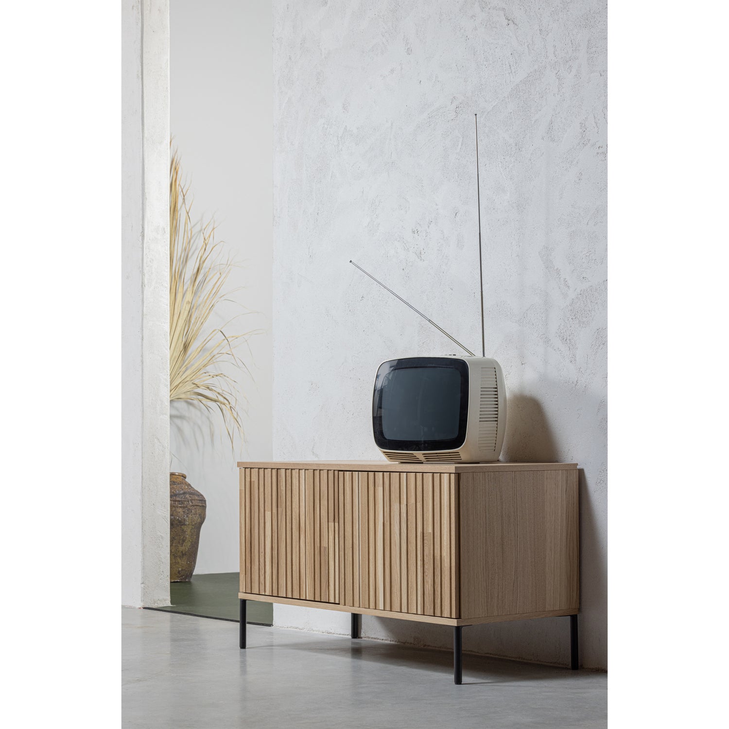TV-meubel New Gravure Grenen 100cm, kleur Naturel - Afbeelding 2
