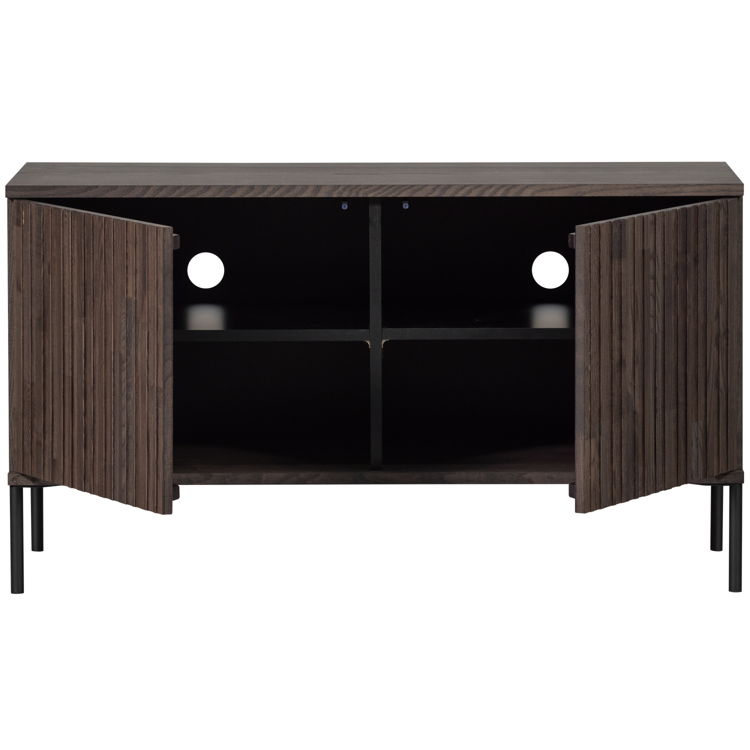 TV-meubel New Gravure Grenen 100cm, kleur Espresso - Afbeelding 5