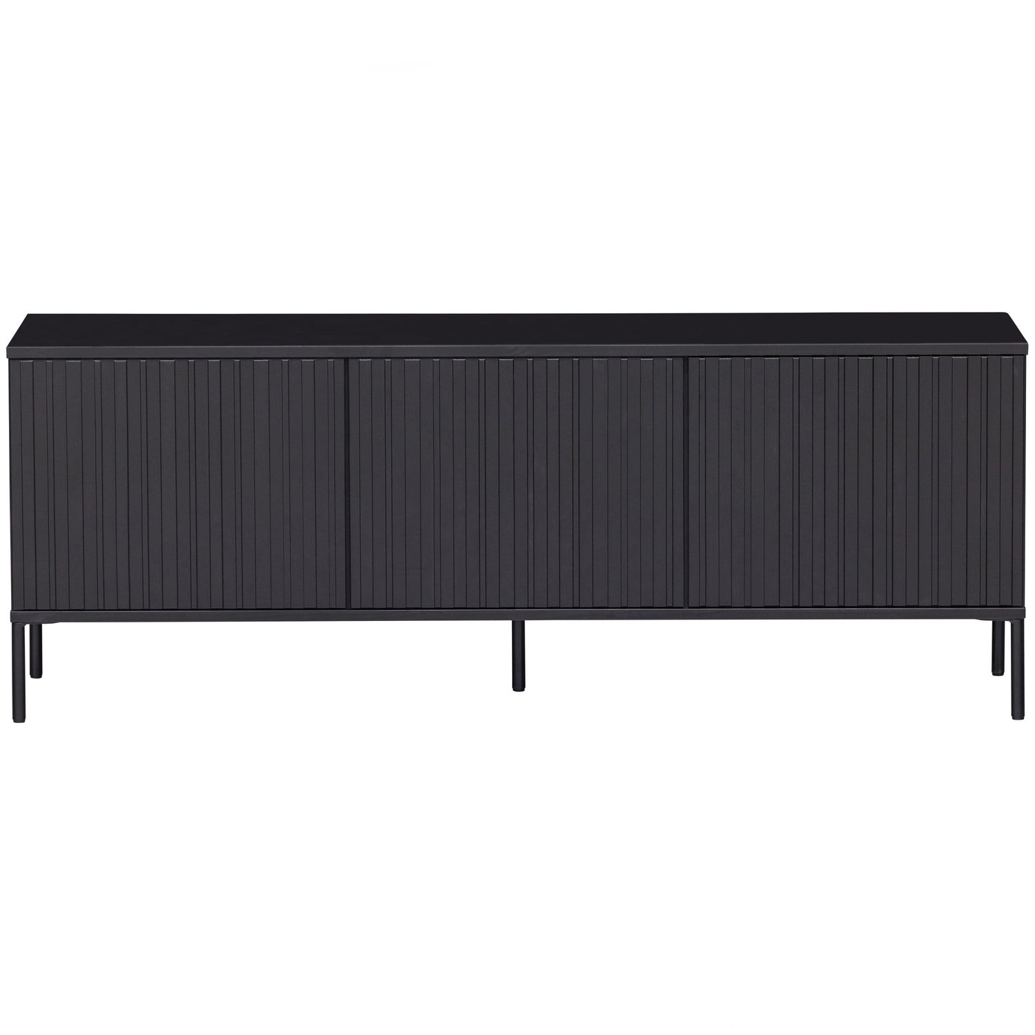 TV-meubel New Gravure Grenen 150cm, kleur Zwart - Afbeelding 4
