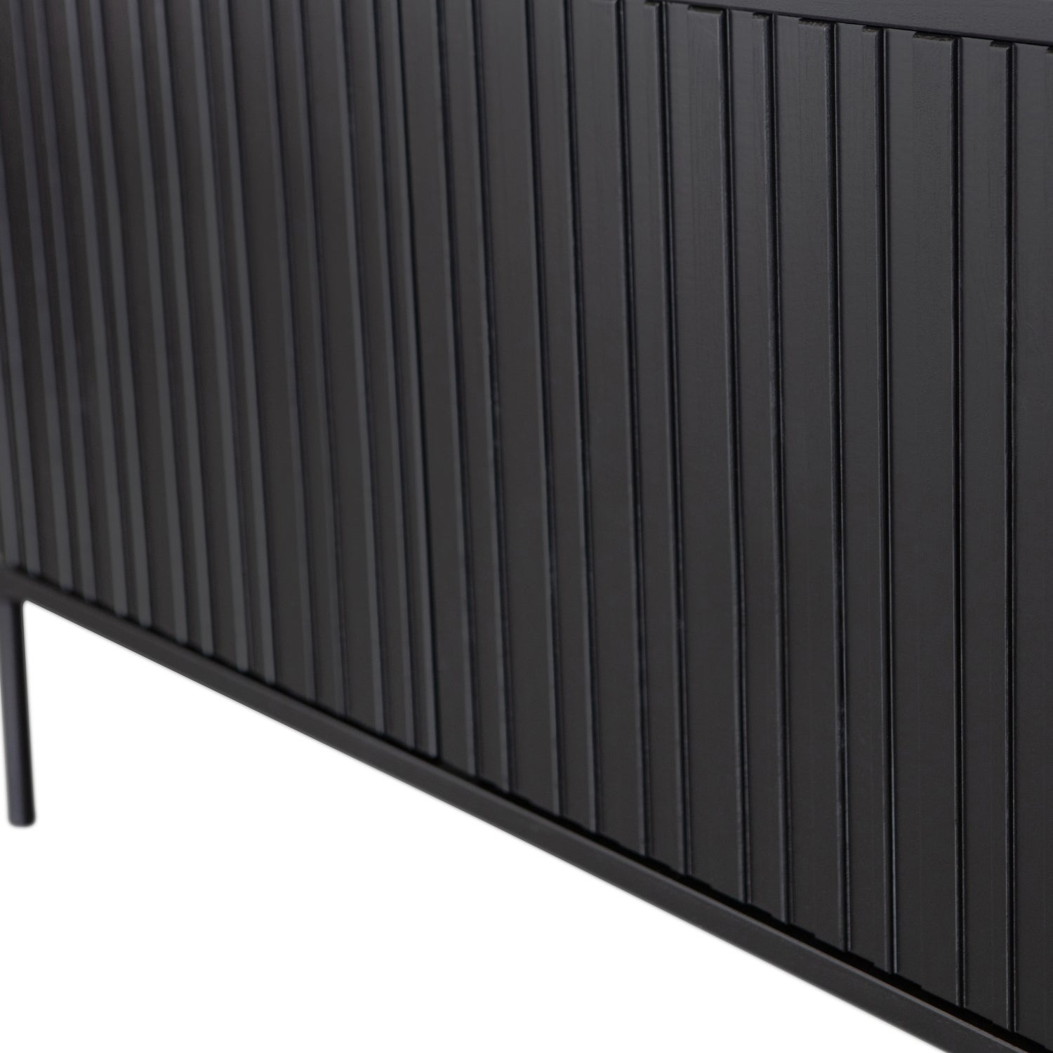 TV-meubel New Gravure Grenen 150cm, kleur Zwart - Afbeelding 6