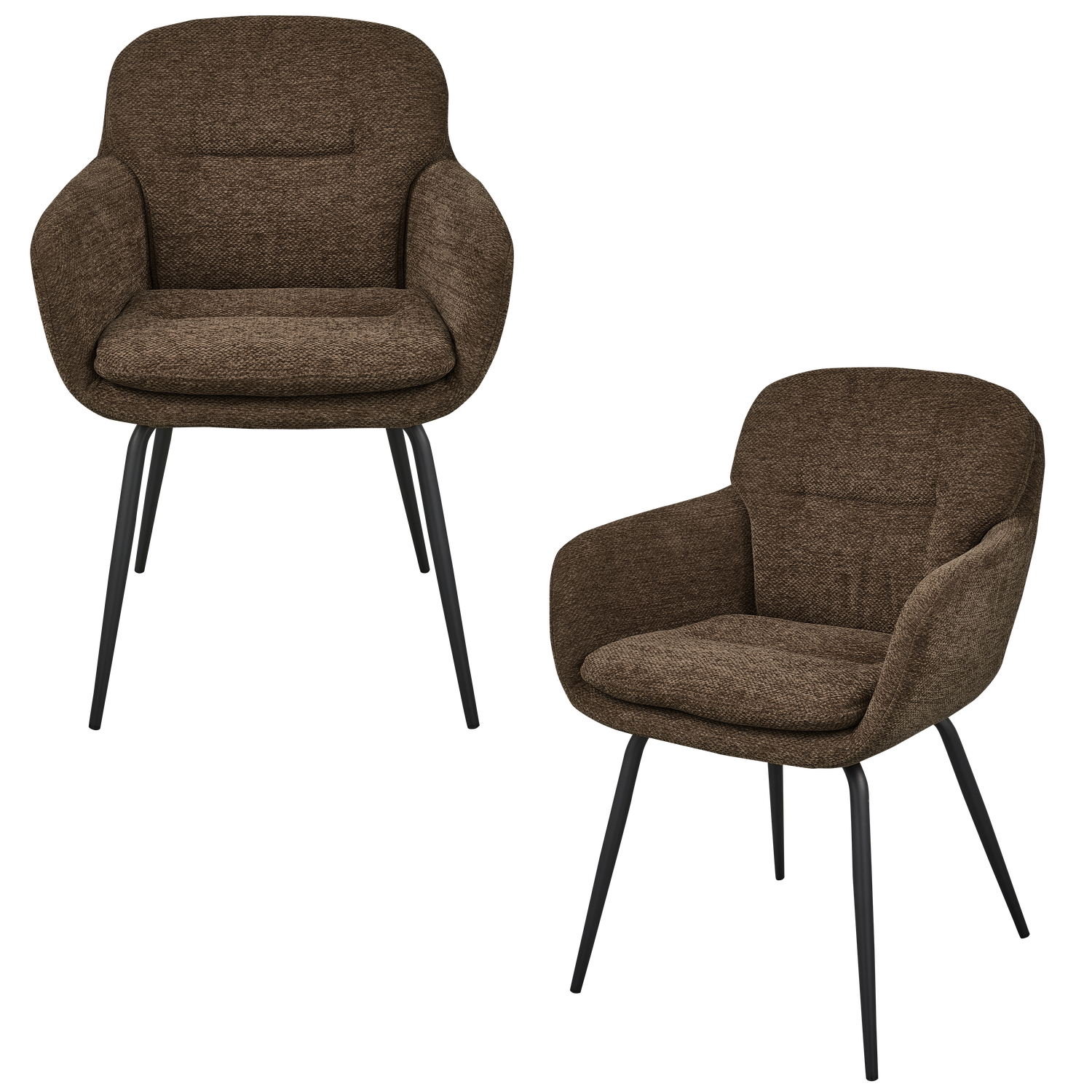 Eetkamerstoel Runa Chenille - Warm Bruin - Afbeelding 10