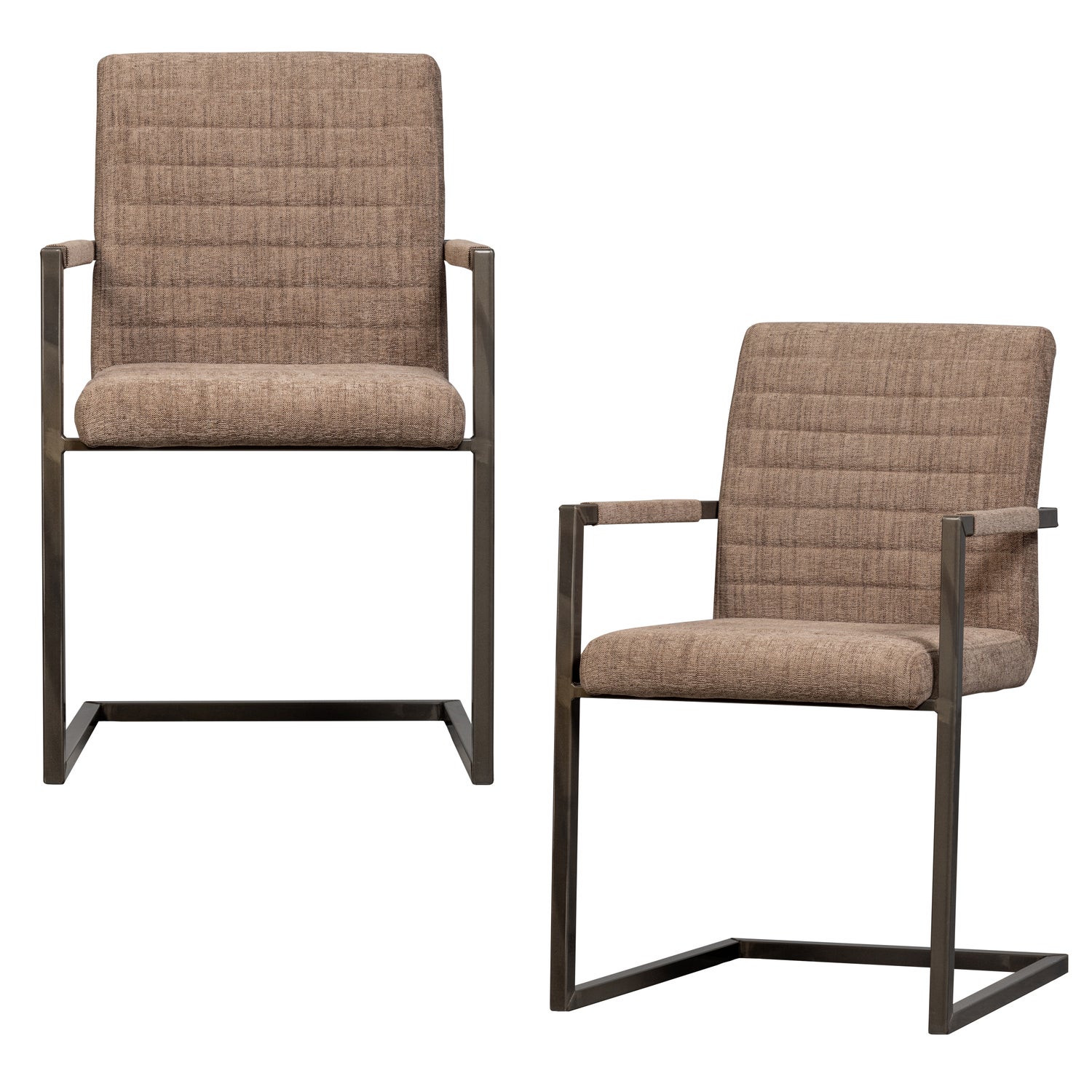 Eetkamerstoel Bas Geweven stof - Bruin - Afbeelding 9