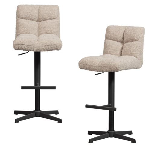 Draaibare Barstoel Vinny Bouclé -  Zand (zithoogte 60-80cm) - Afbeelding 11