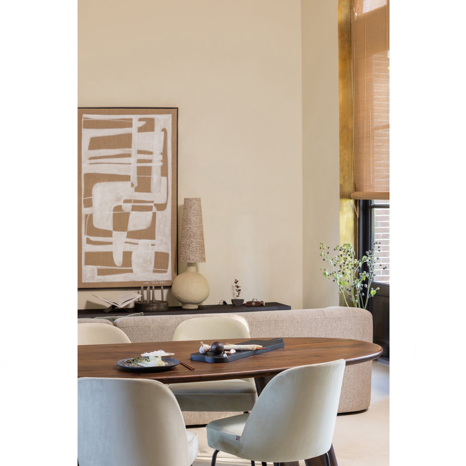 Tafellamp Ios Papier Mache kleur Naturel (excl. kap) - Afbeelding 7