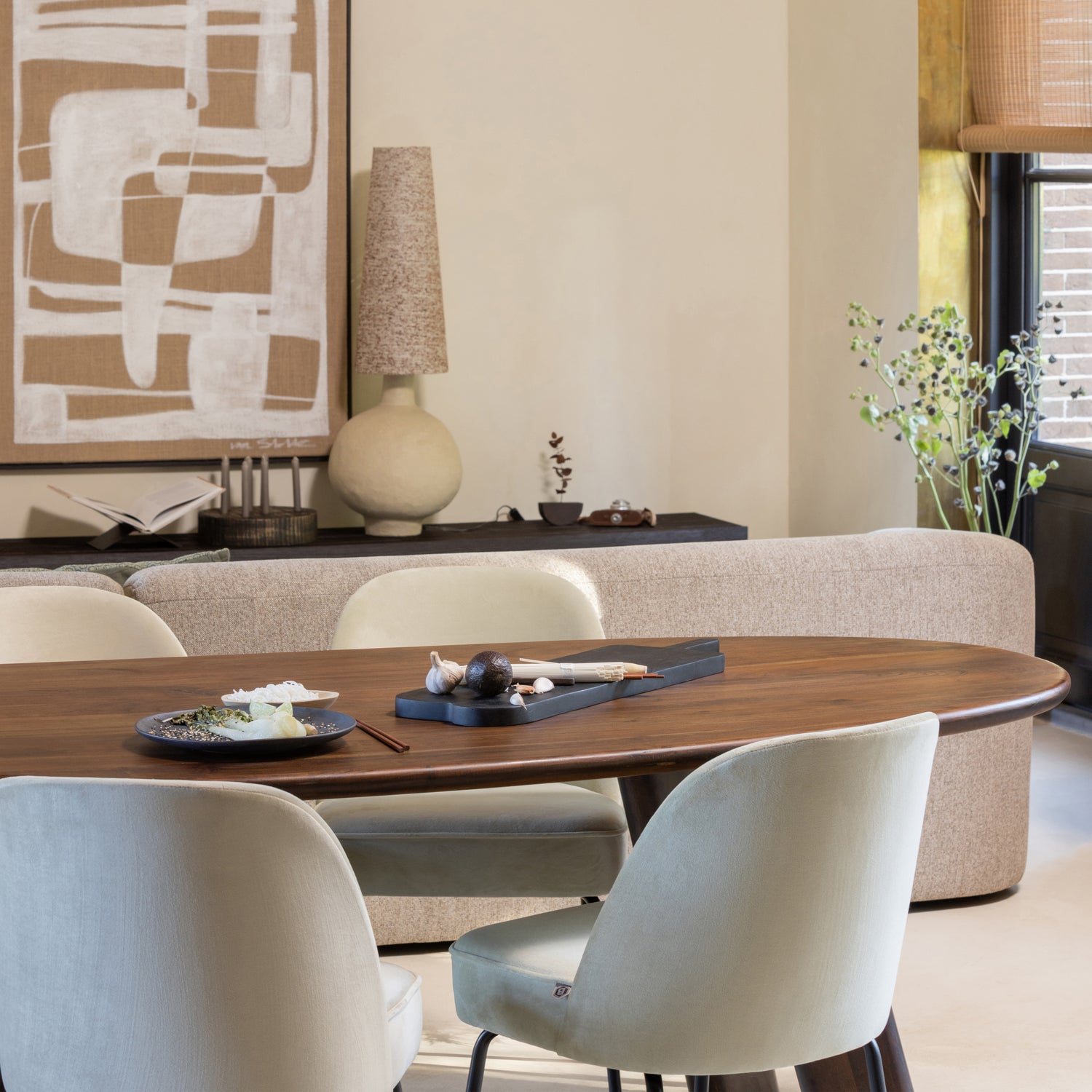 Tafellamp Ios Papier Mache kleur Naturel (excl. kap) - Afbeelding 8