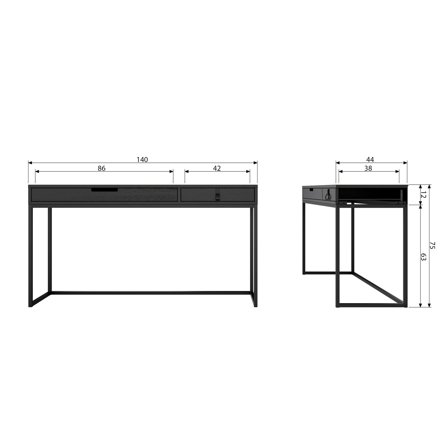 Sidetable Silas Grenen, 140cm, kleur Zwart - Afbeelding 8