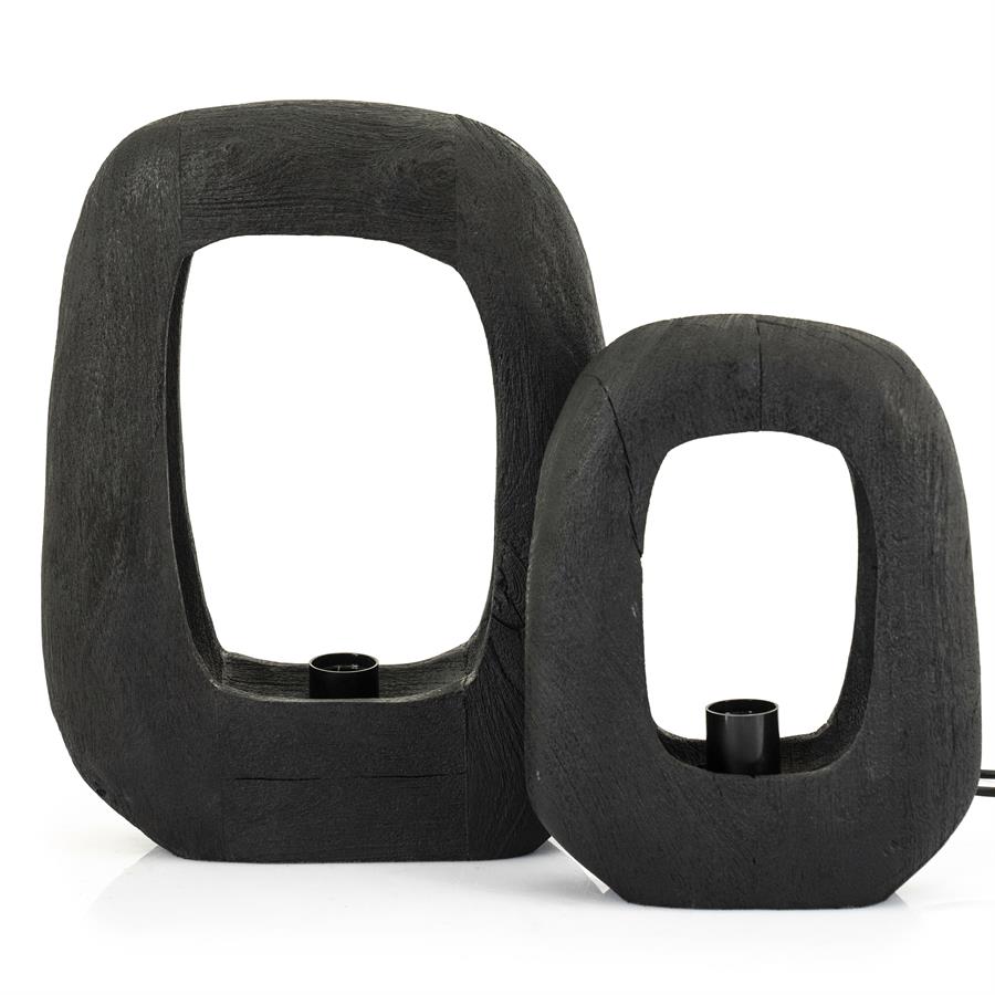 Tafellamp Gibs Hout 40cm hoog - Zwart - Afbeelding 12