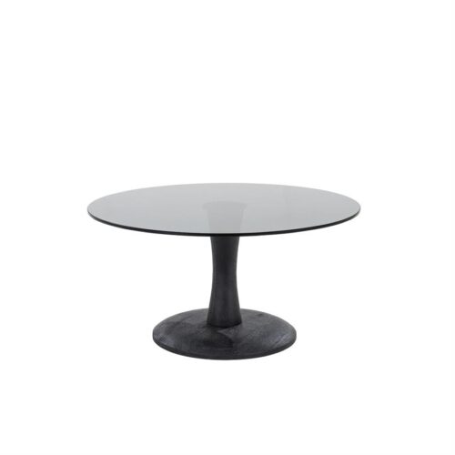 Salontafel Boogie Mangohout en glas 70 cm - Zwart - Afbeelding 5