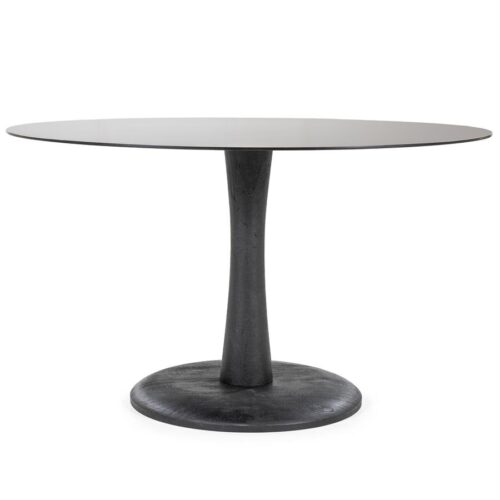 Eettafel Boogie Mangohout en glas 130cm - Zwart - Afbeelding 5