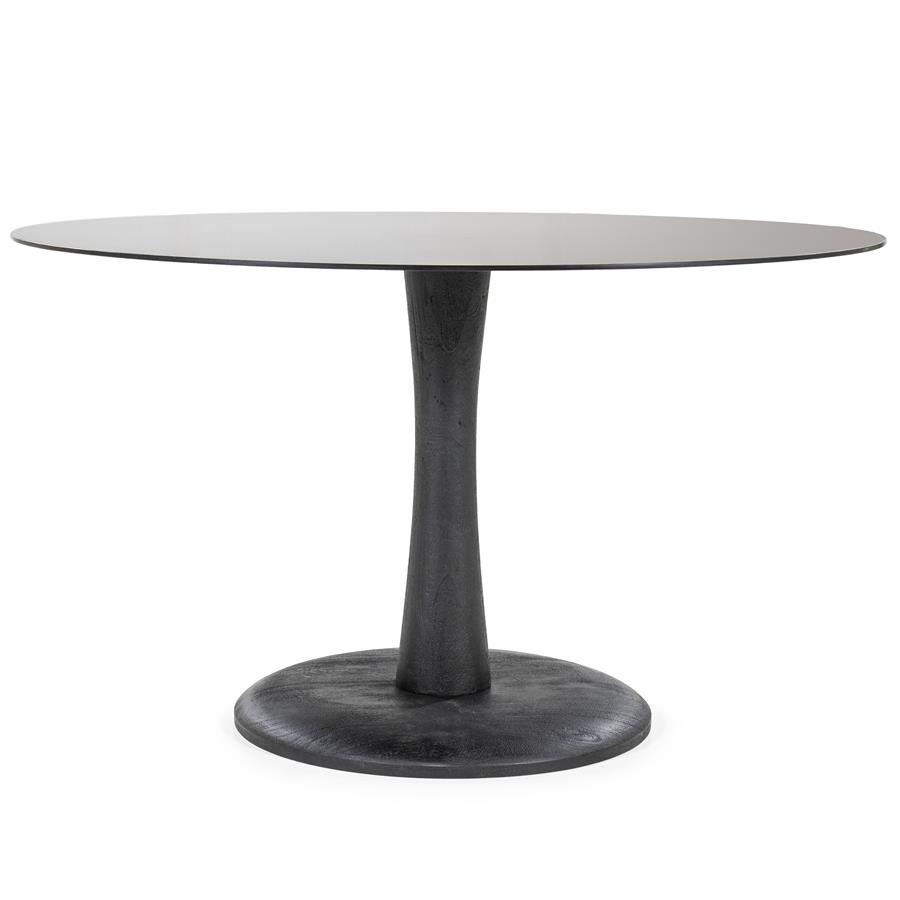 Eettafel Boogie Mangohout en glas 130cm - Zwart - Afbeelding 5