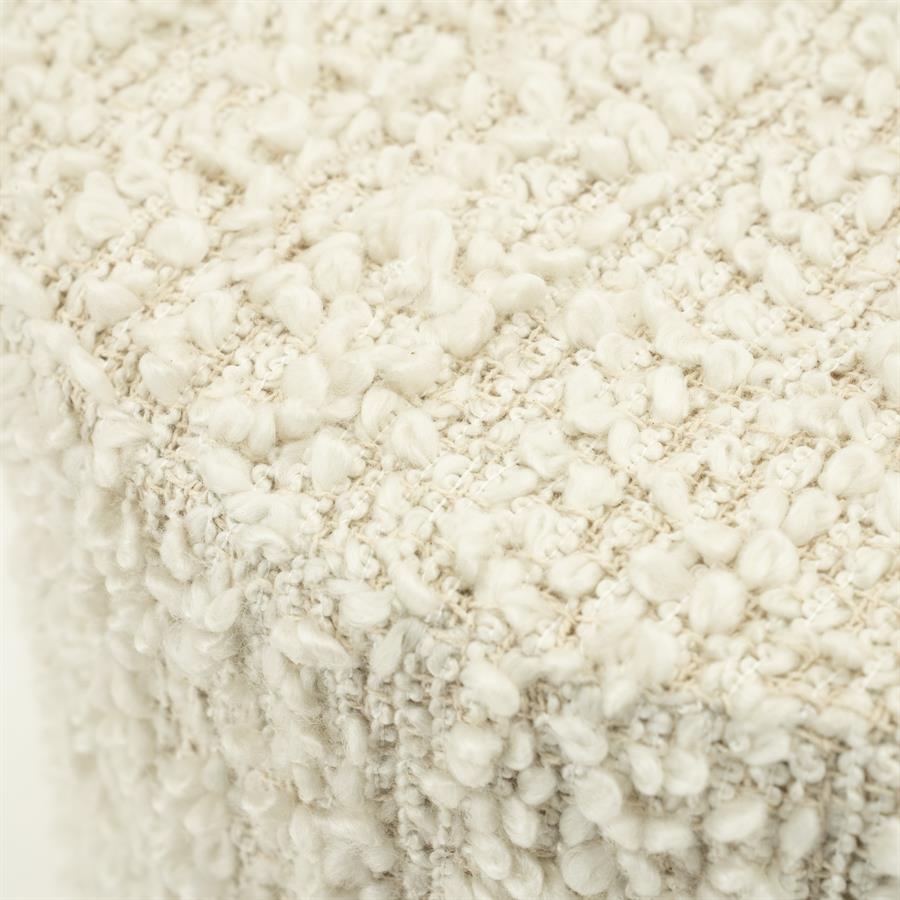 Poef Vista Grof Bouclé 40 x 40 cm - Off White - Afbeelding 5