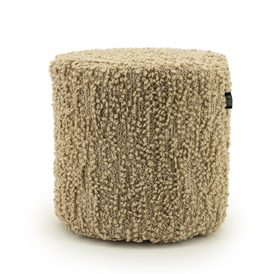 Poef Vista Grof Bouclé 40 x 40 cm - Beige - Afbeelding 4