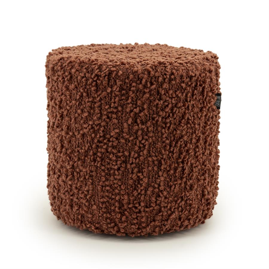 Poef Vista Grof Bouclé 40 x 40 cm - Terracotta - Afbeelding 8