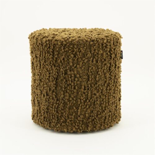 Poef Vista Grof Bouclé 40 x 40 cm - Mosterdgeel - Afbeelding 4