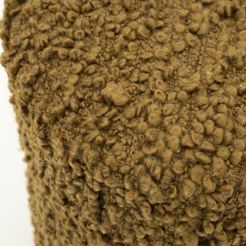 Poef Vista Grof Bouclé 40 x 40 cm - Mosterdgeel - Afbeelding 5