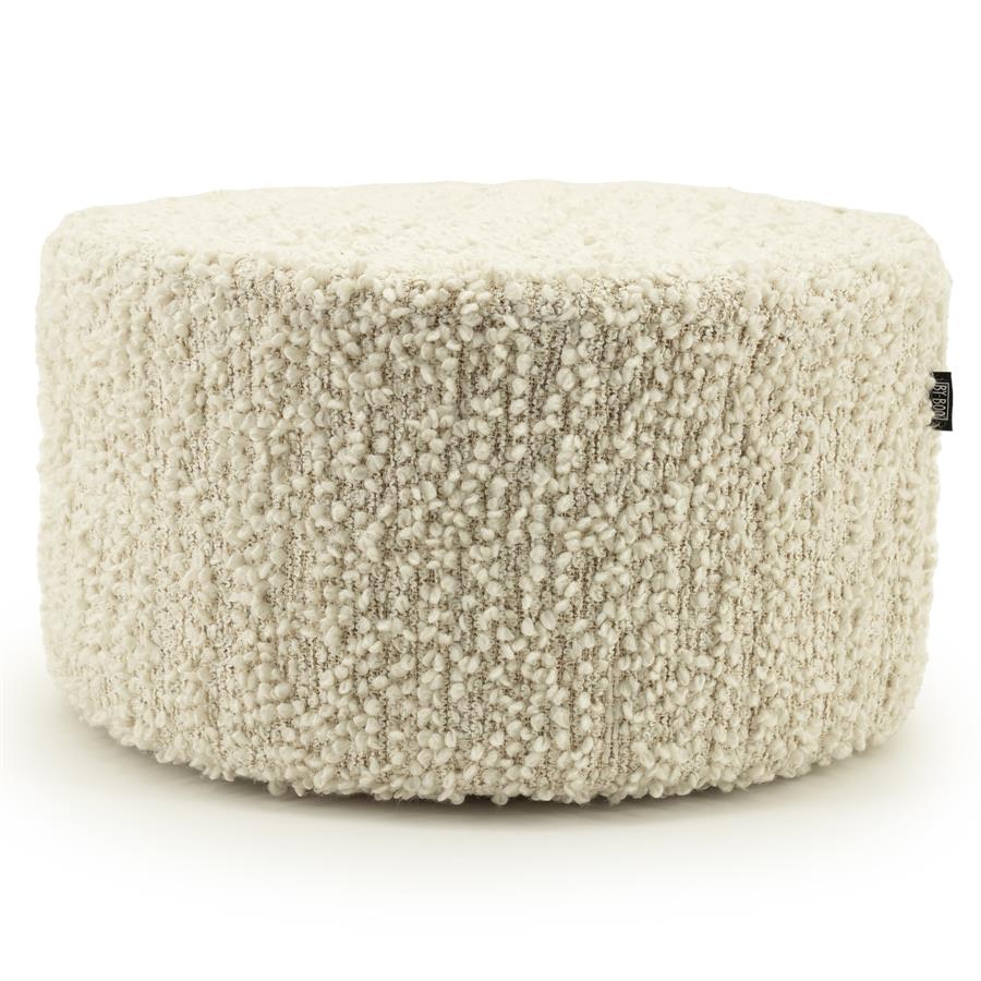 Poef Vista Grof Bouclé 60 x 60 cm - Off White - Afbeelding 4