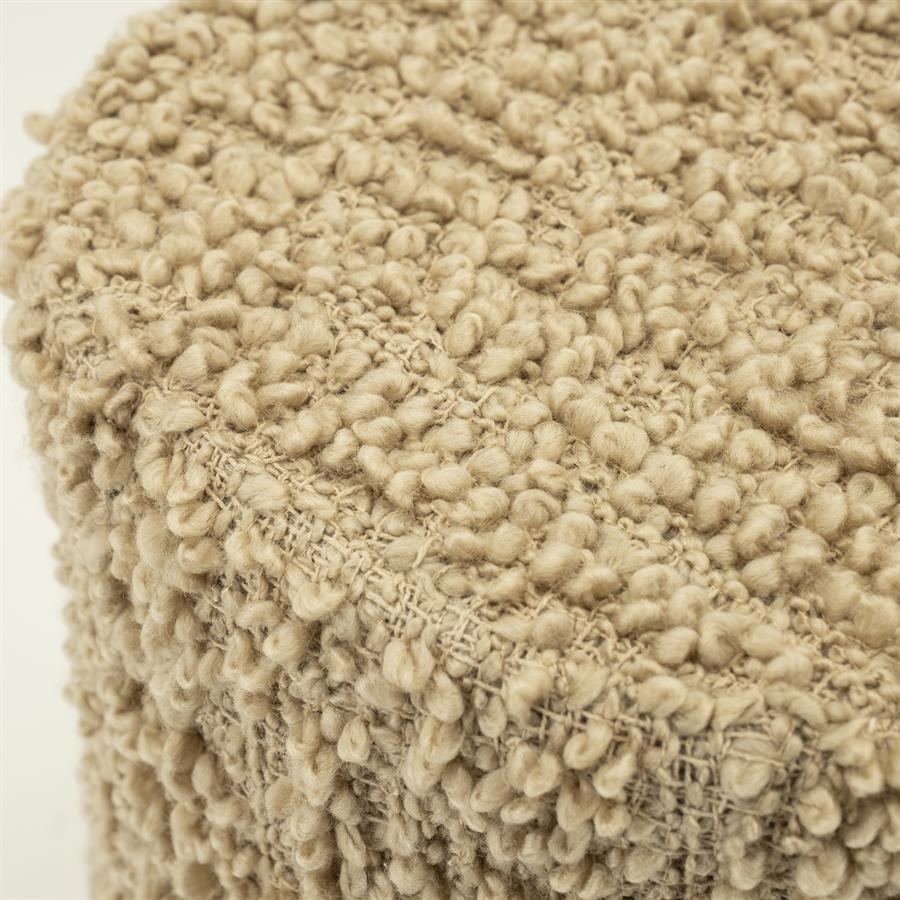 Poef Vista Grof Bouclé 60 x 60 cm - Beige - Afbeelding 5