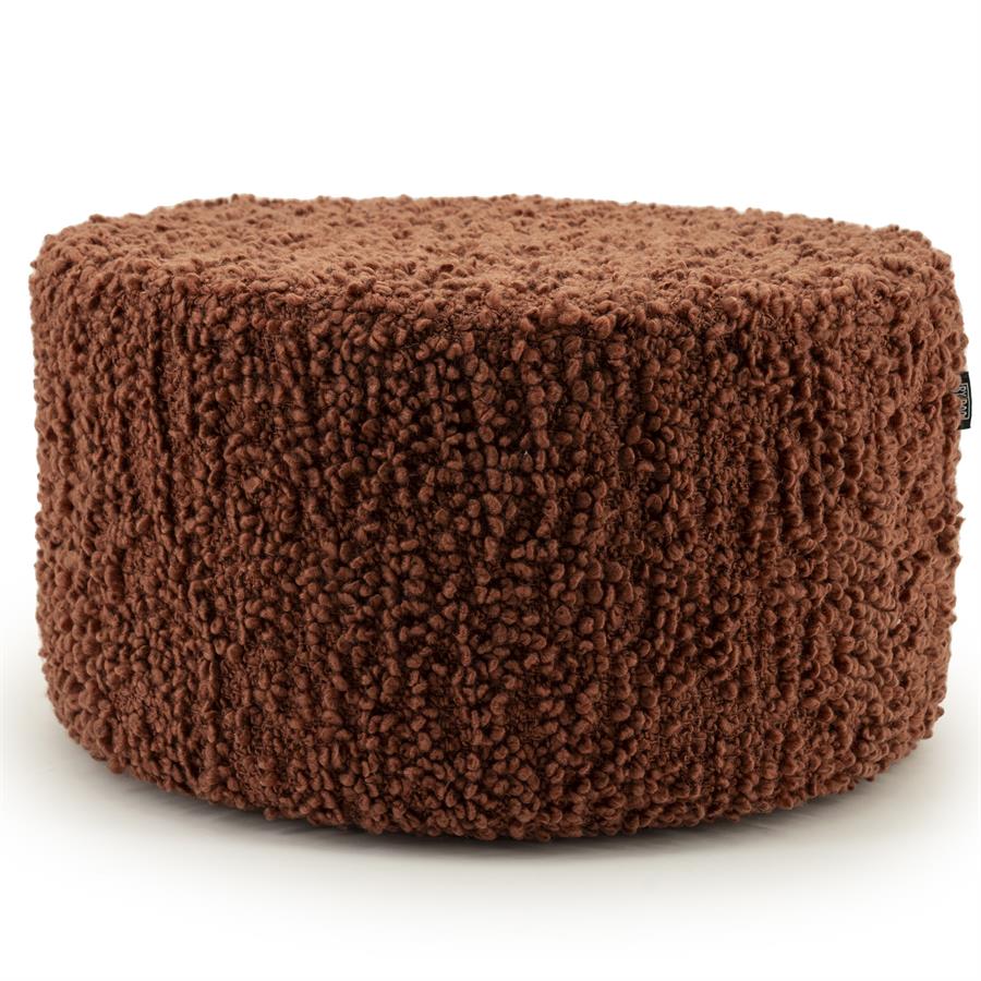 Poef Vista Grof Bouclé 60 x 60 cm - Terracotta - Afbeelding 7