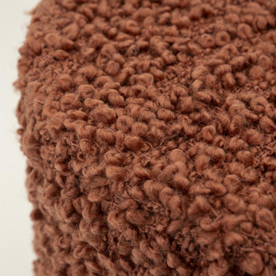 Poef Vista Grof Bouclé 60 x 60 cm - Terracotta - Afbeelding 8